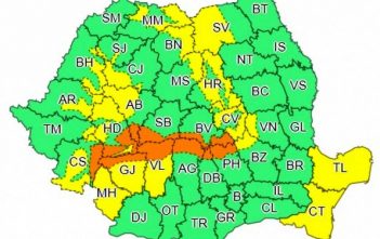 Județul Alba sub cod galben și portocaliu, de ploi, ninsori și vânt, până sâmbătă dimineața