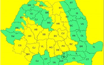 ANM : Cod galben de instabilitate atmosferică – Ploi torențiale, vijelii și grindină în județele din sudul și estul țării